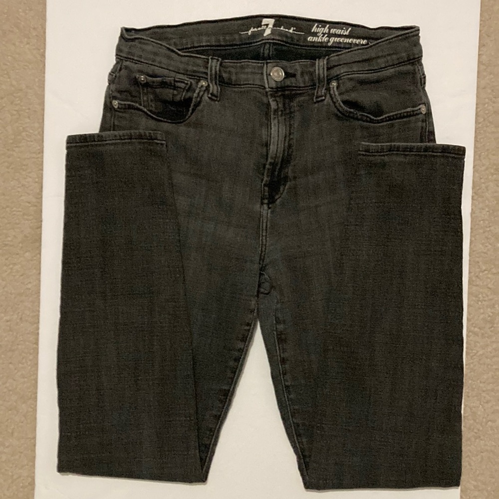 7 for all mankind Size 29 gray jeans. High waist ankle gwenevere. 98% cotton
